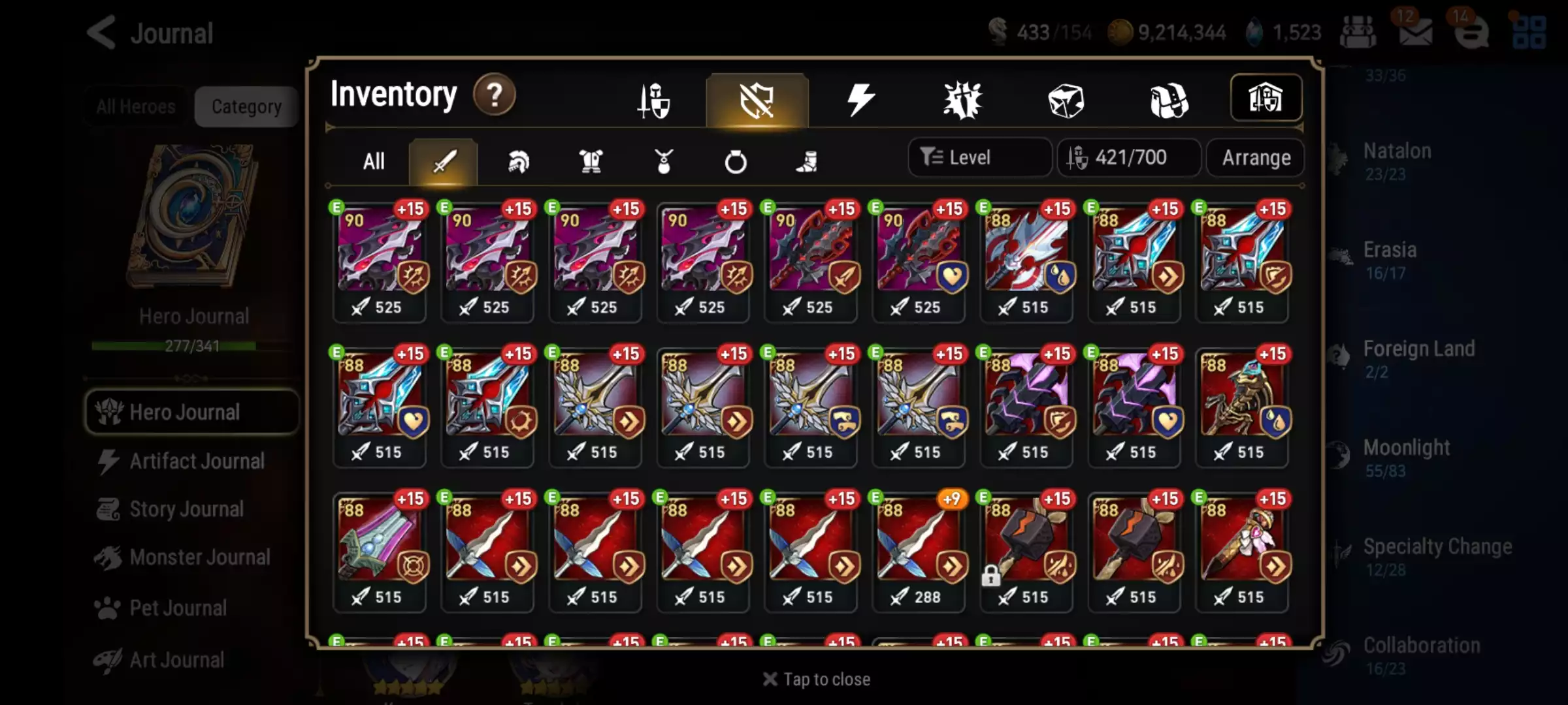 Ảnh 27ml hot meta senya politis atwin Collab limited gần full thiếu vài con trong hình Full overlord Full aespa Full slime Max spd 306 Auto all hunt trừ c13 95 con 6* Tài nguyên nhiều lá, charm đập đồ